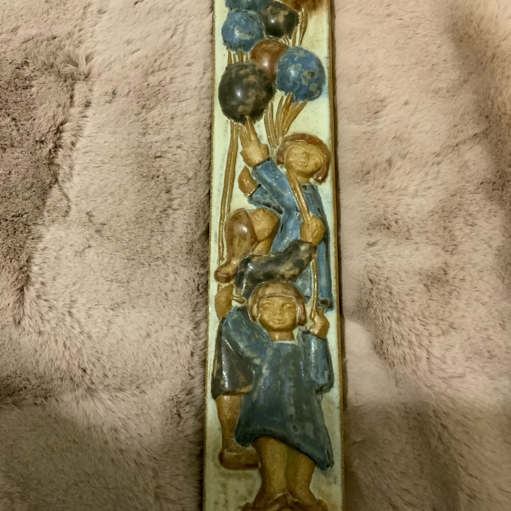 Scandinavian Denmark Signed Michael Andersen Marianne Starck Stone Wall Plaque